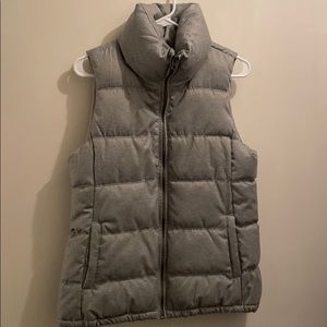 Gray zip up vest